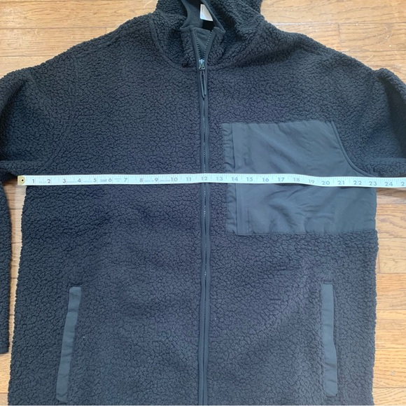 Old Navy Mens Sherpa Zip Hoodie | M | Black NEW!! - Picture 10 of 12